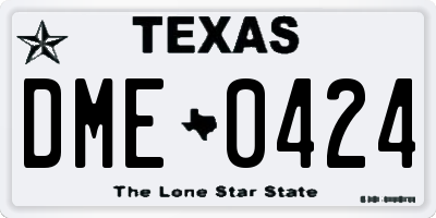 TX license plate DME0424