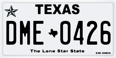 TX license plate DME0426