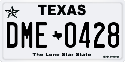 TX license plate DME0428