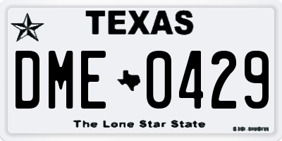 TX license plate DME0429