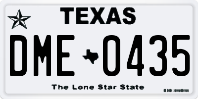 TX license plate DME0435
