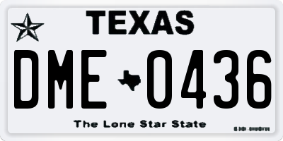 TX license plate DME0436