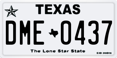 TX license plate DME0437