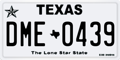 TX license plate DME0439