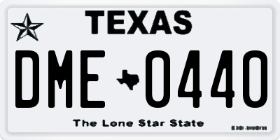 TX license plate DME0440