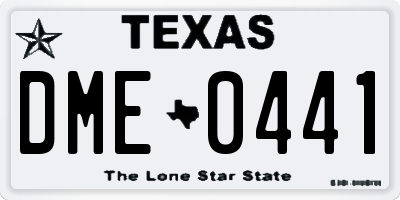 TX license plate DME0441