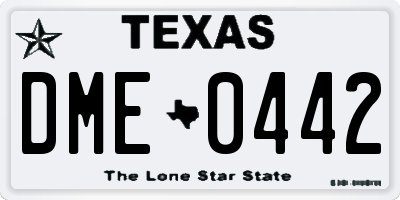 TX license plate DME0442
