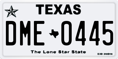 TX license plate DME0445