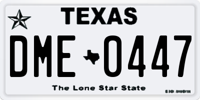 TX license plate DME0447