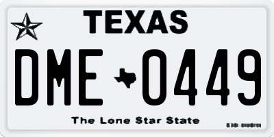 TX license plate DME0449