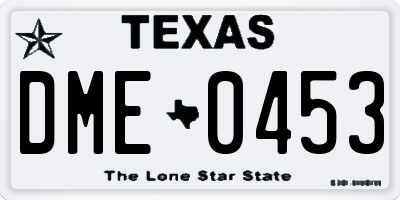 TX license plate DME0453