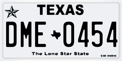 TX license plate DME0454