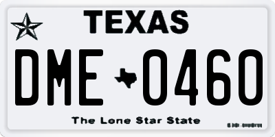 TX license plate DME0460