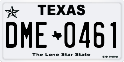 TX license plate DME0461