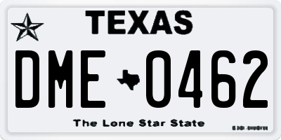 TX license plate DME0462