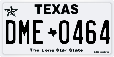 TX license plate DME0464