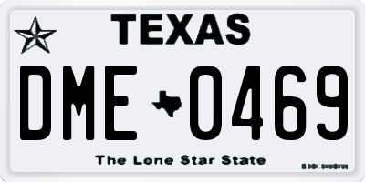TX license plate DME0469