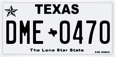 TX license plate DME0470
