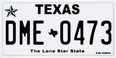 TX license plate DME0473