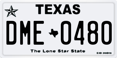 TX license plate DME0480