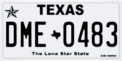 TX license plate DME0483
