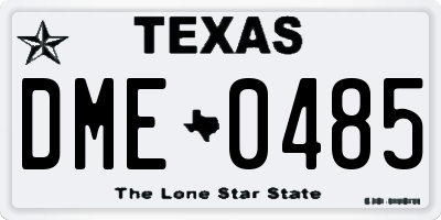 TX license plate DME0485