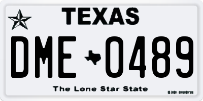 TX license plate DME0489