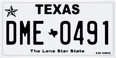 TX license plate DME0491