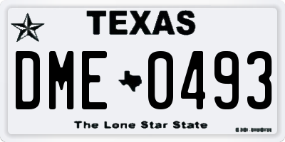 TX license plate DME0493