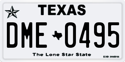 TX license plate DME0495