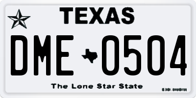 TX license plate DME0504