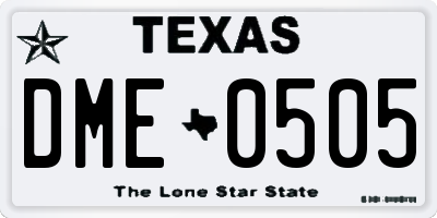 TX license plate DME0505