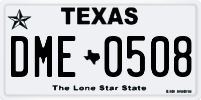 TX license plate DME0508