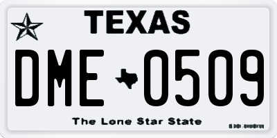 TX license plate DME0509
