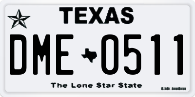 TX license plate DME0511