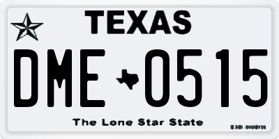 TX license plate DME0515
