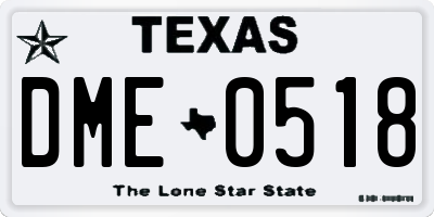 TX license plate DME0518
