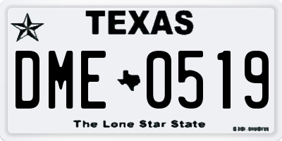 TX license plate DME0519