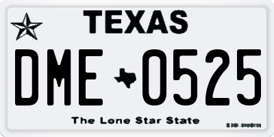 TX license plate DME0525