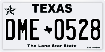 TX license plate DME0528