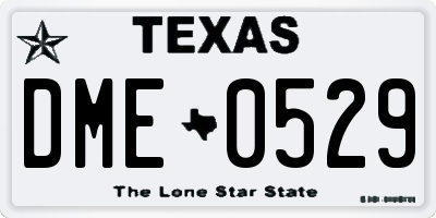 TX license plate DME0529