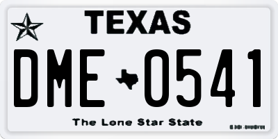 TX license plate DME0541