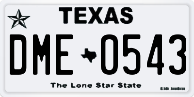 TX license plate DME0543