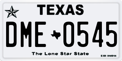 TX license plate DME0545