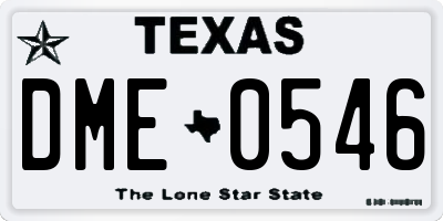 TX license plate DME0546