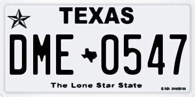 TX license plate DME0547