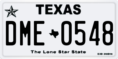 TX license plate DME0548