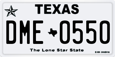 TX license plate DME0550