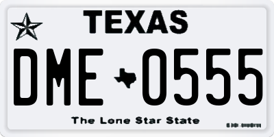 TX license plate DME0555