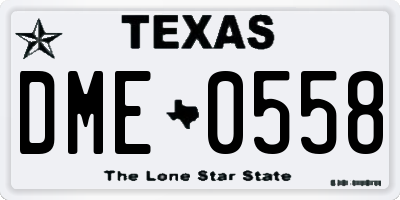 TX license plate DME0558